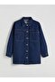 Indigo Shirt Collar Women's Jean Jacket (S6) - 5
