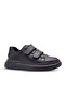 Fawdon double velcro genuine leather children's shoes black