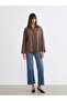 Brown Striped Oversized Women's Shirt (S6) - 2