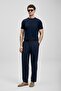 111090156 Tıno Men's Modal Mixed T-Shirt Men's T-Shirt Dark Blue - 2