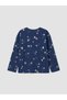 Navy Blue Printed Girls' T-Shirt and Leggings (S6) - 3