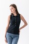 Women's Polo Collar Snap Button T-Shirt - 8