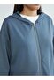 Black Hooded Soft Touch Women's Zippered Sweatshirt (S6) - 3