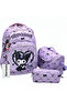 Girl's Primary School Backpack Set of 3 Primary School Bag Character Patterned Set Lilac - 2