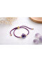 Purple Violet Flower Murano Glass Beaded Bracelet - 2