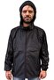 Men's Black Training Raincoat Football Raincoat Hidden Hooded Windbreaker - 7