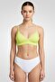 Women Padded Textured Bikini Top, Light Green