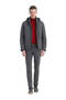 Dark Gray Slim Fit Cotton Blend - Patterned Casual Pants - 3