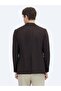 Brown Plain Wool Blend Coat - 5