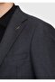 Black Patterned Regular Fit 100% Wool Jacket - 4