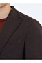 Brown Plain Wool Blend Coat - 4