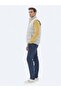 Beige Regular Fit Stand Collar Casual Woven Sports Vest - 4