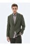 Green Plain Comfort Fit Wool Blend Jacket