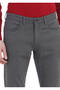 Dark Gray Slim Fit Cotton Blend - Patterned Casual Pants - 5