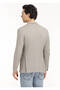 Beige Patterned Shirt Shoulder Slim Fit Cotton Blend Knitted Jacket - 5