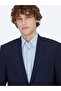 Navy Blue Patterned Regular Fit Jacket - 4