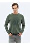 Khaki Crew Neck Printed Sweatshirt - 3