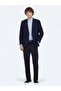Navy Blue Patterned Regular Fit Jacket - 2