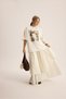Kevin Double Layer Ecru Long Skirt - 4