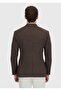 معطف بني منقوش من الصوف بنسبة 100% من Zeroweight Slim Fit - 6