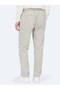 Beige Striped Woven Jogging Fit Casual Linen Blend Trousers - 5