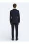 Navy Blue Straight Modern Fit Wool Blended Suit - 4