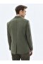 Green Plain Comfort Fit Wool Blend Jacket - 6