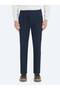 Navy Blue Woven Carrot Fit Casual Cotton Blended Pants - 2
