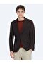 Brown Plain Wool Blend Coat