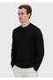 Black Crew Neck Jacquard Knitwear Sweater