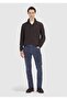 Blue Plain Woven Slim Fit Velvet Casual Cotton Blended Pants
