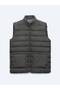Gray Regular Fit Stand Collar Casual Woven Sports Vest - 6