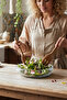 Ginosa Large Glass Salad Bowl - Nordic Style Fruit Bowl 26 cm - 5