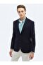 Navy Blue Plain Woven Jacket - 3