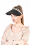 Black Straw Visor Hat - Women's Tennis Hat - 3