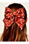 23 April Brooch - Bow Brooch with Crescent and Star - Red Bow Brooch