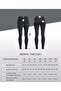 Women's Ribbed Slim Leg Slim Zebra Patterned High Waist Gathering Black Anthracite Leggings Trousers - 3