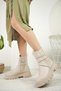 Fncy 205 Beige Double Elastic Women's Boots