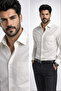Men's Shirt Beige Cotton Pack Pocketed Long Sleeve Business - 2