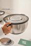 3-Piece Stainless Steel Mixing Bowl Set |   Kitchen Bowl with Lid |   16 cm 20 cm 24 cm Mixing Bowl - 2