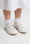 Girl's White Single Velcro Pu Leather Ballerina Shoes - 2