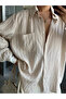 Striped Modal Shirt - Beige - 2