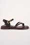 Women's Brown Buckle Detail Flip Flops Comfortable Sandals - 5