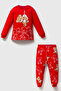 100% Cotton Piece Baby & Kids Pajama Set S. Teddy Bear Red