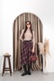 Plaid Asymmetric Chiffon Skirt Black