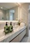 Modern Striped Glass Double Liquid Soap Dispenser & Detergent Holder Set - 500ml Kitchen and Bathroom Organizer with Stand - 4