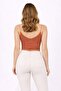 Women's V-Neck Onion Shell Rope Strap Crop Top - 2