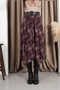 Plaid Asymmetric Chiffon Skirt Black - 6
