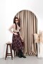 Plaid Asymmetric Chiffon Skirt Black - 4