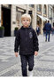 Boy's Water and Wind Resistant Space Themed Black Trench Coat-Raincoat-Windbreaker - 4